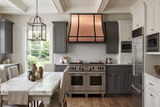 Modern kitchen with stainless steel appliances-range hood