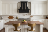 stylish Matte black stainless steel range hood with grape apron pattern