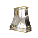 refine curved stainless steel vent hood with polished finish, fingerprint resistance and easy to clean